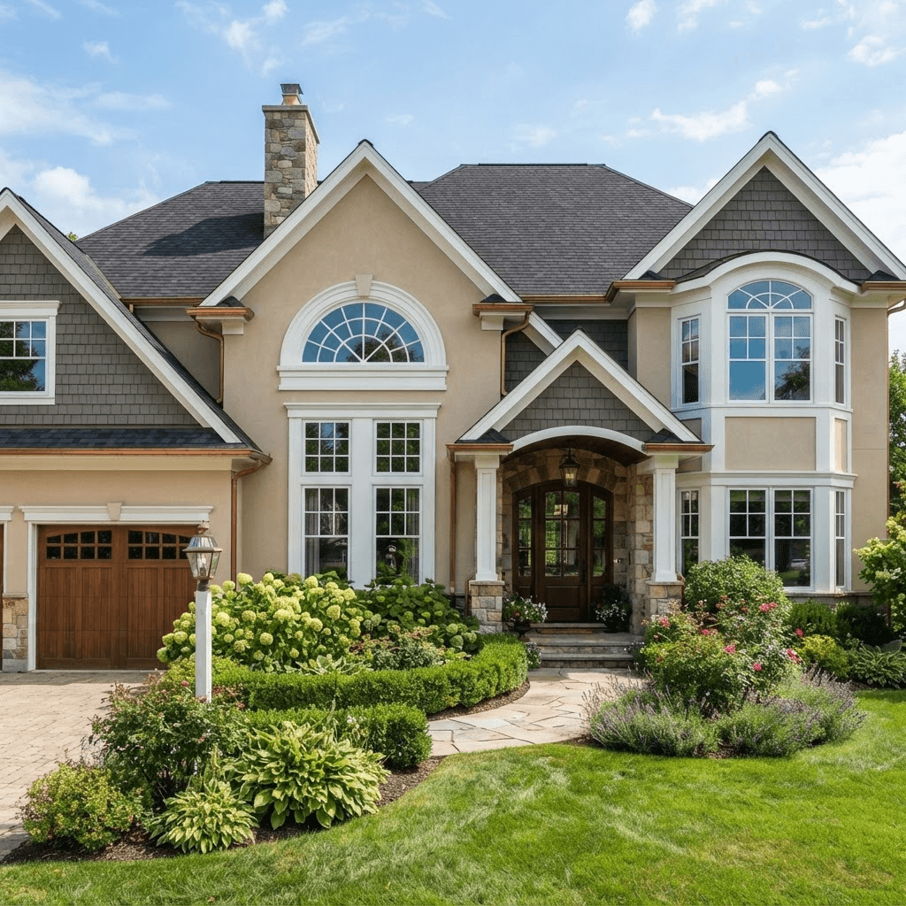 Specialty Shaped Windows installed on a home