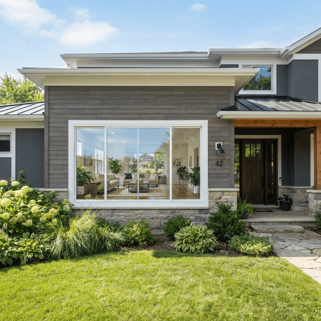 Double Slider Windows installed on a home
